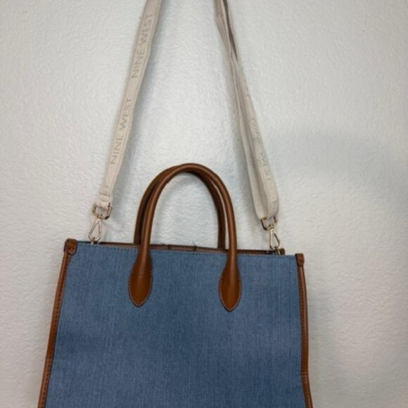 Nine West Jolene Blue Denim Tote - Picture 5 of 8